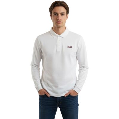 Koszulka męska Jean-Louis Scherrer polo biała z długim rękawem-XXL Koszulka męska Jean-Louis Scherrer polo biała z długim rękawem-XXL