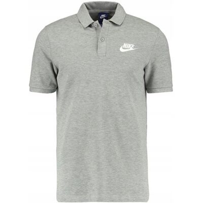 Koszulka Polo Męska Szara Małe Logo Nike Bawełna CN8764-063 r. S Koszulka Polo Męska Szara Małe Logo Nike Bawełna CN8764-063 r. S