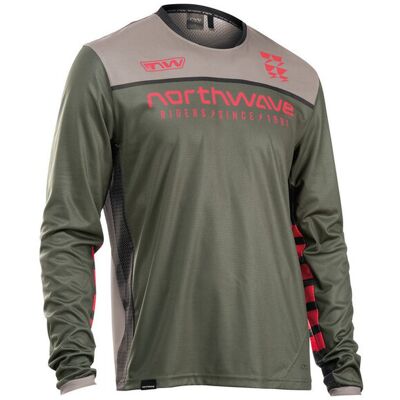 Koszulka rowerowa NORTHWAVE Edge 2 Jersey LS zielono beżowy S Koszulka rowerowa NORTHWAVE Edge 2 Jersey LS zielono beżowy S