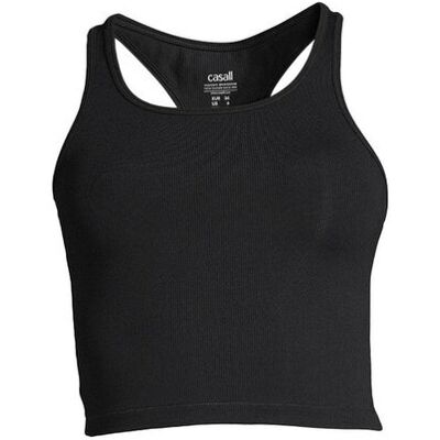 Koszulka sportowa CASALL Crop Rib Racerback czarny Koszulka sportowa CASALL Crop Rib Racerback czarny