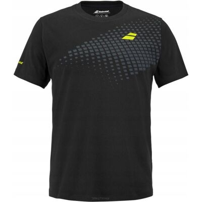 Koszulka tenisowa Babolat Aero Cotton Tee czarna S Koszulka tenisowa Babolat Aero Cotton Tee czarna S