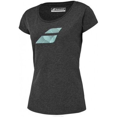 Koszulka tenisowa Babolat Exercise Big Flag Tee czarna S Koszulka tenisowa Babolat Exercise Big Flag Tee czarna S
