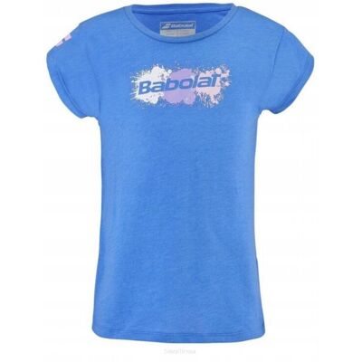 Koszulka tenisowa Babolat Exercise Cotton Tee Girl niebieska 10-12 lat Koszulka tenisowa Babolat Exercise Cotton Tee Girl niebieska 10-12 lat