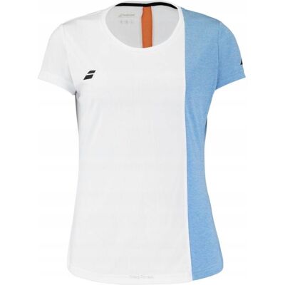 Koszulka tenisowa Babolat Play Cap Top Girl biała 8-10 Koszulka tenisowa Babolat Play Cap Top Girl biała 8-10