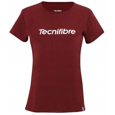 Koszulka Tenisowa Damska Tecnifibre Club Cotton Tee Bordowa Xs Koszulka Tenisowa Damska Tecnifibre Club Cotton Tee Bordowa Xs