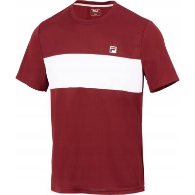 Koszulka Tenisowa Fila T-Shirt Bosse Bordowo-Biała Xxl Koszulka Tenisowa Fila T-Shirt Bosse Bordowo-Biała Xxl