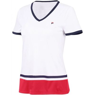 Koszulka tenisowa Fila T-shirt Elisabeth biało-czerwona L Koszulka tenisowa Fila T-shirt Elisabeth biało-czerwona L
