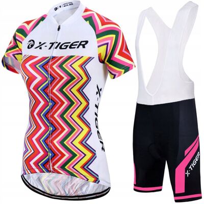 X-Tiger Krótki Strój Rowerowy Komplet Kolarski Damski Elastyczny Wiosna Lato 5XL X-Tiger Krótki Strój Rowerowy Komplet Kolarski Damski Elastyczny Wiosna Lato 5XL