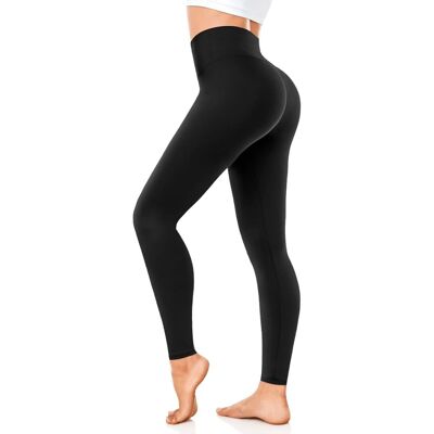 Inny producent Legginsy Damskie z Wysokim Stanem Kryjące Sportowe na Siłownię Czarne 3XL Inny producent Legginsy Damskie z Wysokim Stanem Kryjące Sportowe na Siłownię Czarne 3XL