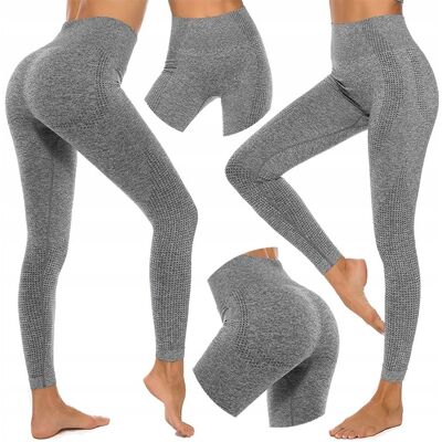 Inny producent LEGGINSY SPORTOWE DAMSKIE DŁUGIE BEZSZWOWE WYSOKI STAN SZARE FITNESS XL Inny producent LEGGINSY SPORTOWE DAMSKIE DŁUGIE BEZSZWOWE WYSOKI STAN SZARE FITNESS XL