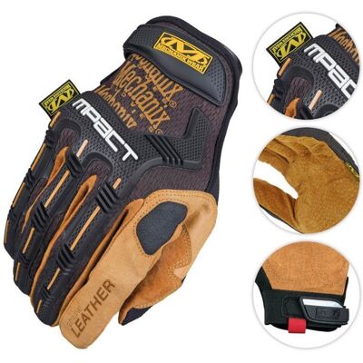 Mechanix Wear Rękawice M-Pact Leather Czarne-Coyote - S Mechanix Wear Rękawice M-Pact Leather Czarne-Coyote - S