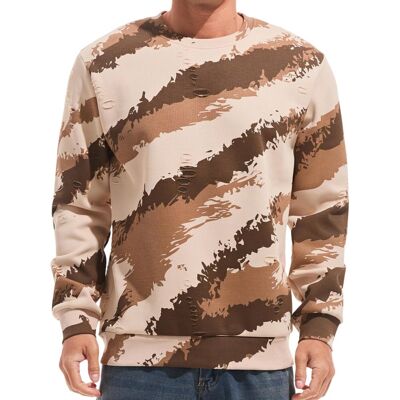 Inny producent Męska Bluza Polarowa Crewneck Casual Ocieplana Moro Kamuflaż Beżowa L Inny producent Męska Bluza Polarowa Crewneck Casual Ocieplana Moro Kamuflaż Beżowa L