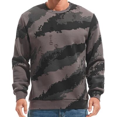 Inny producent Męska Bluza Polarowa Crewneck Casual Ocieplana Moro Kamuflaż Szara 3XL Inny producent Męska Bluza Polarowa Crewneck Casual Ocieplana Moro Kamuflaż Szara 3XL
