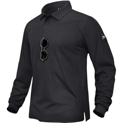 Inny producent Męska Koszulka Polo Długi Rękaw do Golfa Taktyczna Stylowa Lekka Czarna 3XL Inny producent Męska Koszulka Polo Długi Rękaw do Golfa Taktyczna Stylowa Lekka Czarna 3XL