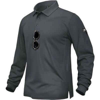 Inny producent Męska Koszulka Polo Długi Rękaw do Golfa Taktyczna Stylowa Szara 3XL Inny producent Męska Koszulka Polo Długi Rękaw do Golfa Taktyczna Stylowa Szara 3XL
