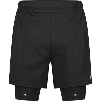 Męskie kompresyjne spodenki sportowe 2w1 CEP Core Run czarne Męskie kompresyjne spodenki sportowe 2w1 CEP Core Run czarne