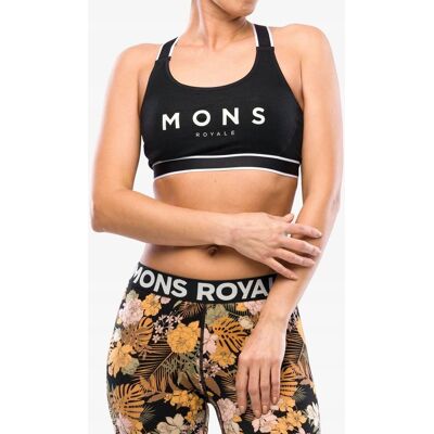 Inny producent Mons Royale Stella X-Back Bra - biustonosz sportowy - black Inny producent Mons Royale Stella X-Back Bra - biustonosz sportowy - black
