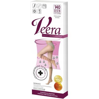 Podkolanówki Na Żylaki 140 Den Veera Cielisty 3/4 Podkolanówki Na Żylaki 140 Den Veera Cielisty 3/4