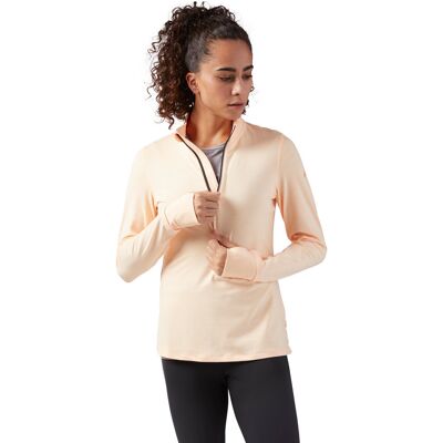 Reebok Bluza sportowa damska, Quarter Zip Running Jacket W (CD5466), pomarańczowy, rozmiar XS Reebok Bluza sportowa damska, Quarter Zip Running Jacket W (CD5466), pomarańczowy, rozmiar XS