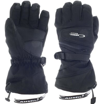 RĘKAWICE MĘSKIE CAMBELL WATERPROOF NA NARTY SNOWBOARD OCIEPLANE CZARNE XL RĘKAWICE MĘSKIE CAMBELL WATERPROOF NA NARTY SNOWBOARD OCIEPLANE CZARNE XL