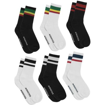 Skarpetki męskie Monotox MX11019 HIGH STRIPES COLOR 6 Białe Skarpetki męskie Monotox MX11019 HIGH STRIPES COLOR 6 Białe