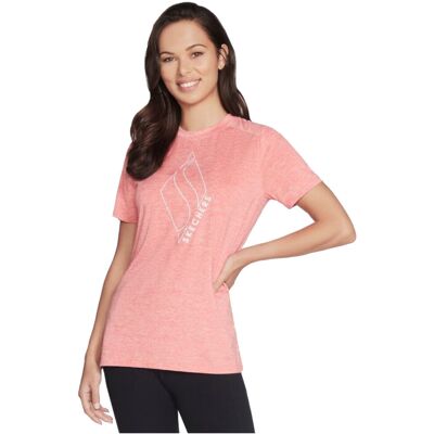 Skechers Diamond Blissful Tee W1ts327-Crl Damski T-Shirt Różowy Skechers Diamond Blissful Tee W1ts327-Crl Damski T-Shirt Różowy