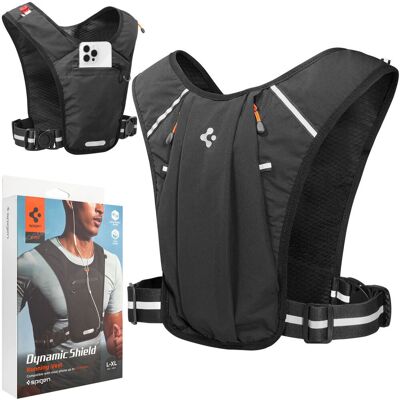 Spigen Running Vest Kamizelka do Biegania Odblaskowa Lekka z Kieszeniami Szelki na Softflask Bukłak L-XL Spigen Running Vest Kamizelka do Biegania Odblaskowa Lekka z Kieszeniami Szelki na Softflask Bukłak L-XL