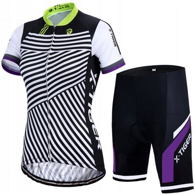 Spodenki Rowerowe Koszulka Komplet Damski Z WKŁADKĄ ŻEL X-Tiger JAKOŚĆ XL Spodenki Rowerowe Koszulka Komplet Damski Z WKŁADKĄ ŻEL X-Tiger JAKOŚĆ XL