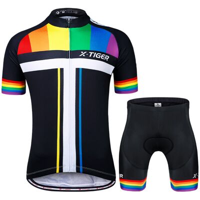 Spodenki Rowerowe Koszulka Na Rower Termoaktywna Lgbt Tęczowa X-Tiger Pro Spodenki Rowerowe Koszulka Na Rower Termoaktywna Lgbt Tęczowa X-Tiger Pro