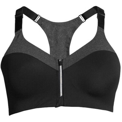 Stanik treningowy CASALL Front Zip Sports Bra szary Stanik treningowy CASALL Front Zip Sports Bra szary