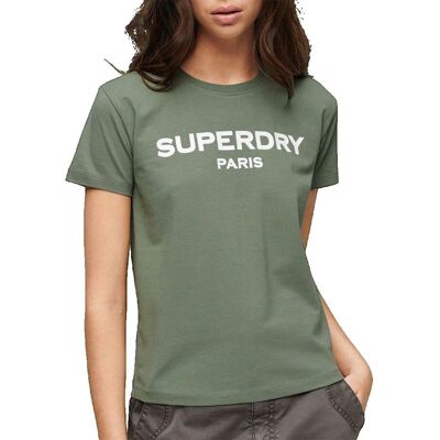 Superdry Sport Luxe damska koszulka z krótkim rękawem zielona Superdry Sport Luxe damska koszulka z krótkim rękawem zielona
