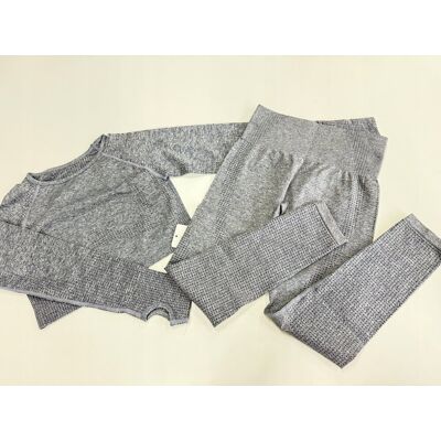 Inny producent Szary komplet sportowy damski M legginsy i top na siłownię i do jogi Inny producent Szary komplet sportowy damski M legginsy i top na siłownię i do jogi