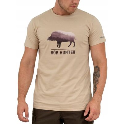 Graff T-SHIRT BÓR HUNTER DZIK - Beżowy - 3XL Graff T-SHIRT BÓR HUNTER DZIK - Beżowy - 3XL