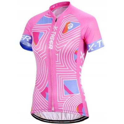 T-Shirt Koszulka Rowerowa Damska X-Tiger Z Kieszeniami Wiosna Lato 5XL T-Shirt Koszulka Rowerowa Damska X-Tiger Z Kieszeniami Wiosna Lato 5XL