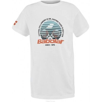 T-shirt Koszulka tenisowa Babolat Exercise Cotton Tee Boy - biała 6-8lat T-shirt Koszulka tenisowa Babolat Exercise Cotton Tee Boy - biała 6-8lat