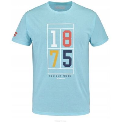 T-shirt Koszulka tenisowa Babolat Exercise Cotton Tee Boy - błękitna 8-10lat T-shirt Koszulka tenisowa Babolat Exercise Cotton Tee Boy - błękitna 8-10lat