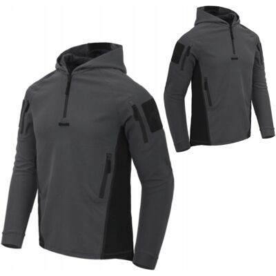 Helikon-Tex Taktyczna Męska Bluza Z Kapturem Helikon Range Hoodie Szaro-Czarna 2XL Helikon-Tex Taktyczna Męska Bluza Z Kapturem Helikon Range Hoodie Szaro-Czarna 2XL