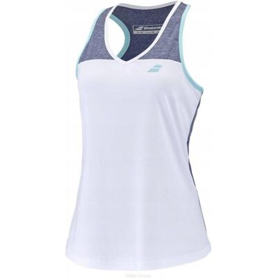 Top juniorski Babolat Play Tank Top Girl biało-niebieski 12-14lat Top juniorski Babolat Play Tank Top Girl biało-niebieski 12-14lat