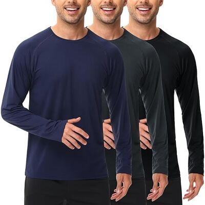 Inny producent UEEKO Koszulki Sportowe Męskie 3-Pak Długi Rękaw Oddychające Rozmiar S Inny producent UEEKO Koszulki Sportowe Męskie 3-Pak Długi Rękaw Oddychające Rozmiar S