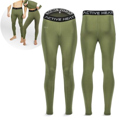 Zielone spodnie termiczne unisex 4FIZJO ACTIVE HEAT - slim, rozmiar M Zielone spodnie termiczne unisex 4FIZJO ACTIVE HEAT - slim, rozmiar M