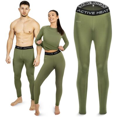 Zielone spodnie termiczne unisex 4FIZJO ACTIVE HEAT - slim, rozmiar S Zielone spodnie termiczne unisex 4FIZJO ACTIVE HEAT - slim, rozmiar S