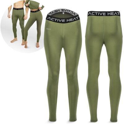 Zielone spodnie termiczne unisex 4FIZJO ACTIVE HEAT - slim, rozmiar XL Zielone spodnie termiczne unisex 4FIZJO ACTIVE HEAT - slim, rozmiar XL