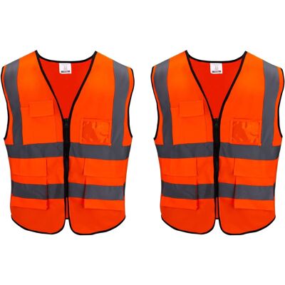 Inny producent Kieszenie Odblaskowa 2 Sztuki Poliester Pomarańczowa Zamykana Bez Rękawów Inny producent Kieszenie Odblaskowa 2 Sztuki Poliester Pomarańczowa Zamykana Bez Rękawów