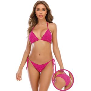 POrnLAND Cancún bikini wiązane figi z cyrkoniami strój kąpielowy na plażę różowy POrnLAND Cancún bikini wiązane figi z cyrkoniami strój kąpielowy na plażę różowy