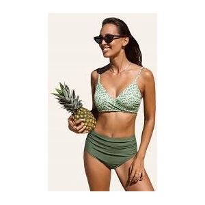 inna (Inny) Cupshe bikini z nadrukiem w panterkę marszczone majtki z wysokim stanem inna (Inny) Cupshe bikini z nadrukiem w panterkę marszczone majtki z wysokim stanem