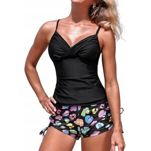 inna (Inny) CUPSHE Czarny top tankini z serduszkiem i tęczowe spodenki w panterkę inna (Inny) CUPSHE Czarny top tankini z serduszkiem i tęczowe spodenki w panterkę