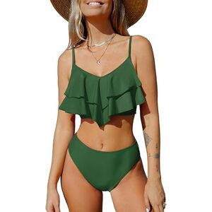 Inny producent Cupshe Damskie Zestaw Bikini Wysoki Stan Kostium Kąpielowy Z Falbankami Inny producent Cupshe Damskie Zestaw Bikini Wysoki Stan Kostium Kąpielowy Z Falbankami