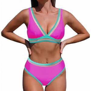 inna (Inny) CUPSHE Top Bikini w neonowe bloki kolorów i majtki z wysokim stanem inna (Inny) CUPSHE Top Bikini w neonowe bloki kolorów i majtki z wysokim stanem