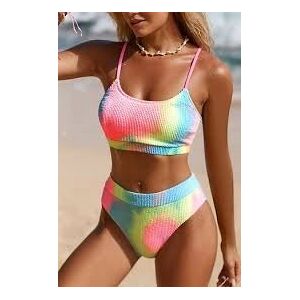 inna (Inny) CUPSHE Top z teksturą tie-dye wash i wysokim stanem w komplecie z bikini inna (Inny) CUPSHE Top z teksturą tie-dye wash i wysokim stanem w komplecie z bikini