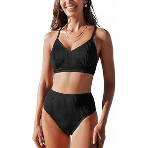 inna (Inny) Czarny top bikini z dekoltem w serek i obcisłymi spodniami z wysokim stanem inna (Inny) Czarny top bikini z dekoltem w serek i obcisłymi spodniami z wysokim stanem